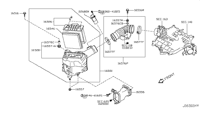 2015 Nissan 370Z Air Cleaner Diagram 2