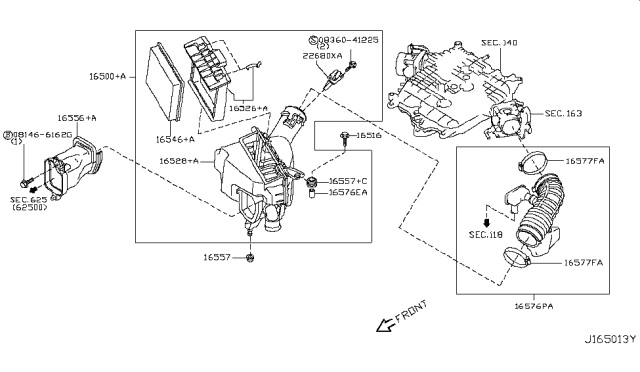 2009 Nissan 370Z Air Cleaner Diagram 1