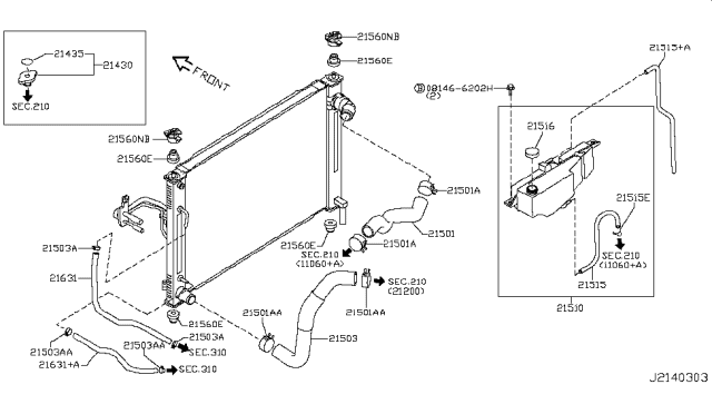 2011 Nissan 370Z Radiator,Shroud & Inverter Cooling Diagram 3