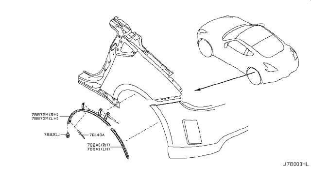 2017 Nissan 370Z Rear Fender & Fitting Diagram 2