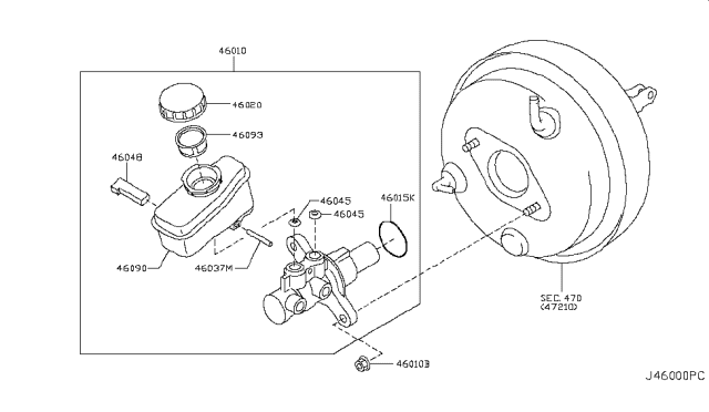 2010 Nissan 370Z Brake Master Cylinder Diagram