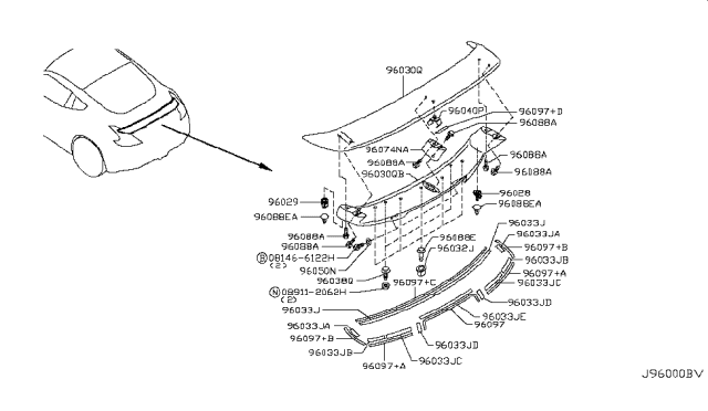 2014 Nissan 370Z Air Spoiler Diagram 3