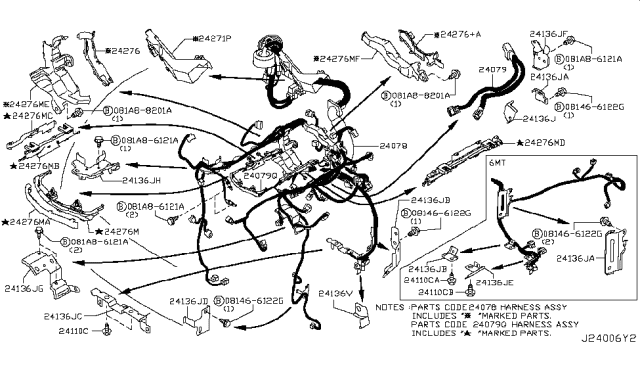 2010 Nissan 370Z Harness Assembly-EGI Diagram for 24011-1EC5B