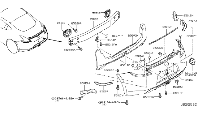 2018 Nissan 370Z Rear Bumper Diagram 9