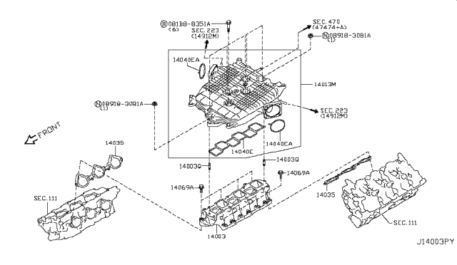 2018 Nissan 370Z Collector - Intake Manifold Diagram for 14010-EY02A