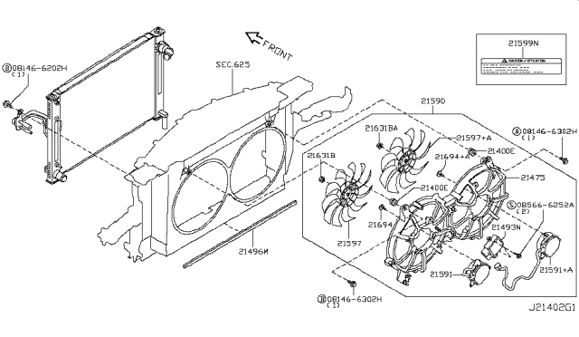 2010 Nissan 370Z Radiator,Shroud & Inverter Cooling Diagram 10