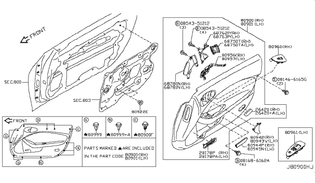 2016 Nissan 370Z Front Door Trimming Diagram 2