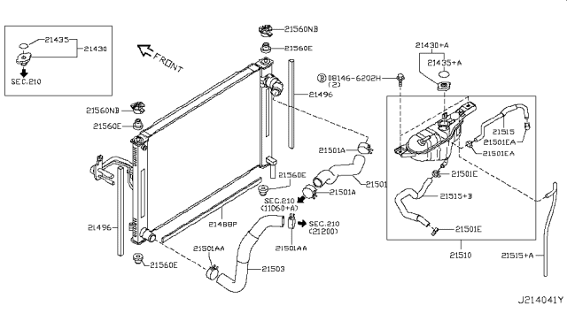 2015 Nissan 370Z Radiator,Shroud & Inverter Cooling Diagram 1