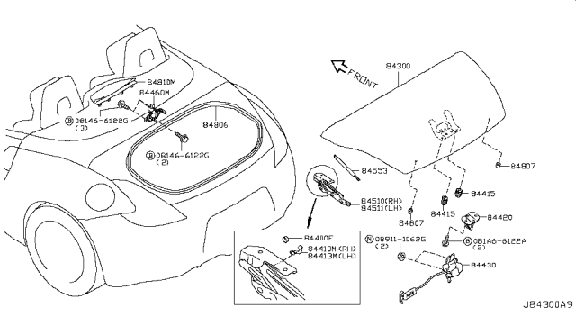 2012 Nissan 370Z Trunk Lid & Fitting Diagram 1