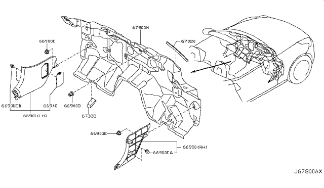 2014 Nissan 370Z Dash Trimming & Fitting Diagram 2