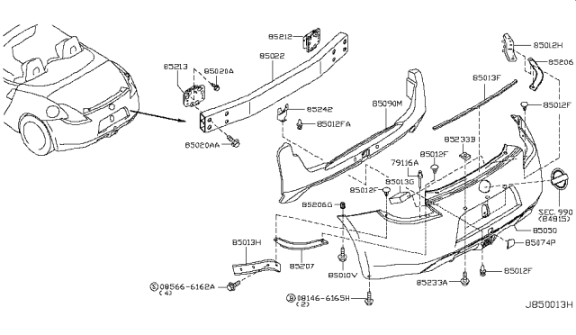 2019 Nissan 370Z Rear Bumper Diagram 5