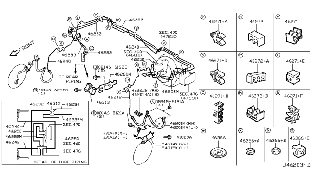 2012 Nissan 370Z Brake Piping & Control Diagram 4