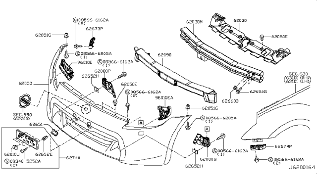 2016 Nissan 370Z Front Bumper Diagram 5