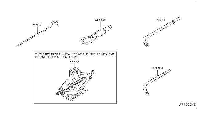 2018 Nissan 370Z Tool Kit & Maintenance Manual Diagram 1