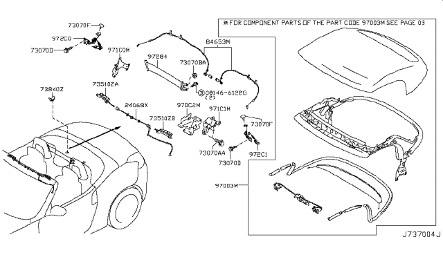 2013 Nissan 370Z Open Roof Parts Diagram 1