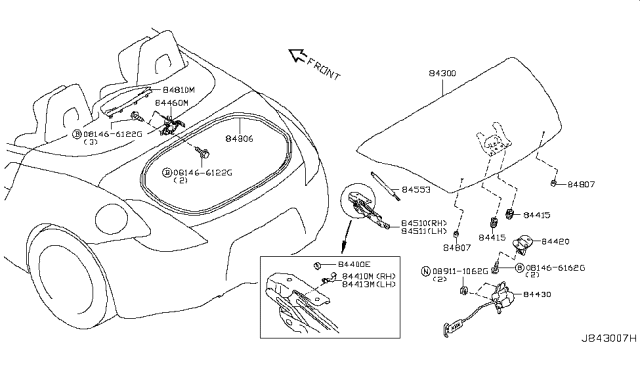 2009 Nissan 370Z Trunk Lid & Fitting Diagram