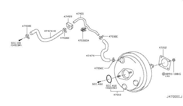 2014 Nissan 370Z Brake Servo & Servo Control Diagram