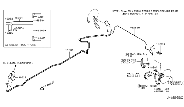 2010 Nissan 370Z Brake Piping & Control Diagram 6