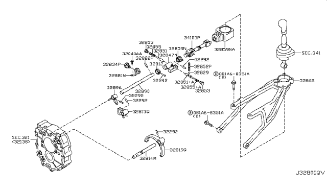 2012 Nissan 370Z Transmission Shift Control Diagram 2