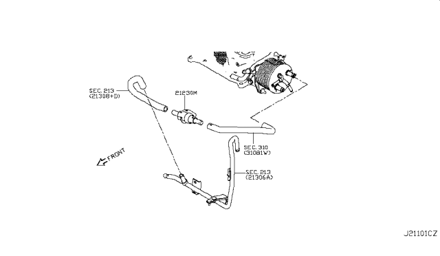 2019 Nissan 370Z Water Hose & Piping Diagram 2