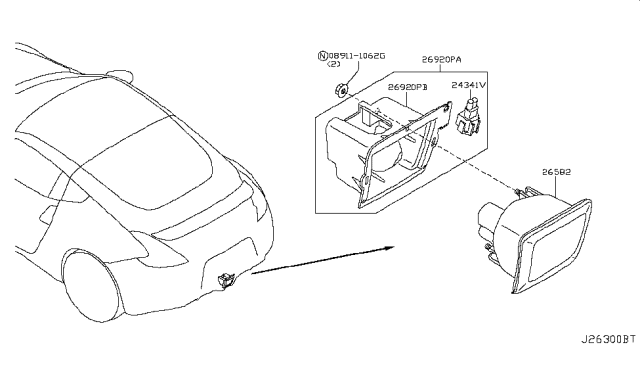 2017 Nissan 370Z Housing-Connector,Male Diagram for 24341-10Y01