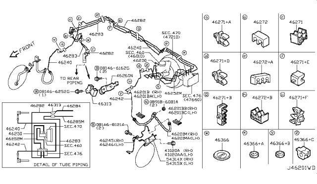 2017 Nissan 370Z Brake Piping & Control Diagram 3