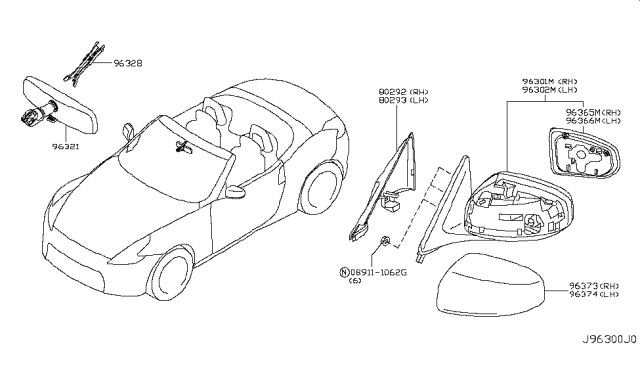 2014 Nissan 370Z Rear View Mirror Diagram 3