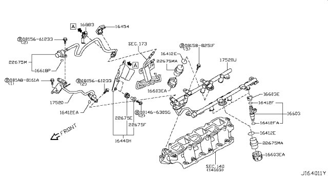 2016 Nissan 370Z Fuel Strainer & Fuel Hose Diagram