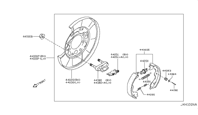 2015 Nissan 370Z SHOESET-REARBRAKE Diagram for D4060-JN00A