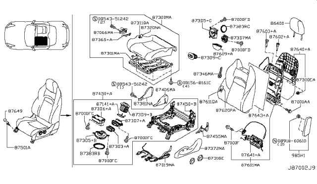 2011 Nissan 370Z Front Seat Diagram 8