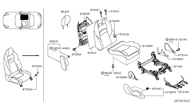 2019 Nissan 370Z Front Seat Diagram 10