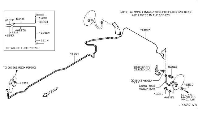 2012 Nissan 370Z Brake Piping & Control Diagram 7