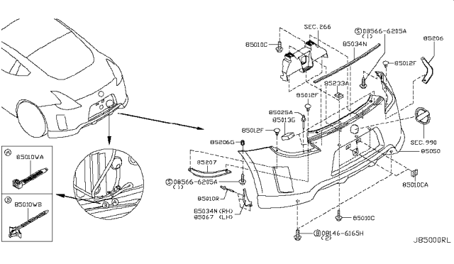 2013 Nissan 370Z Rear Bumper Diagram 3