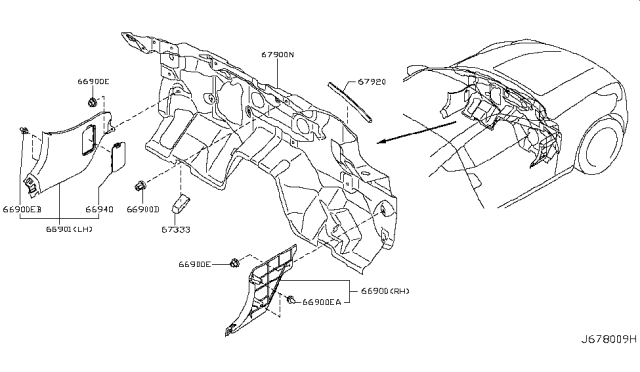 2011 Nissan 370Z Dash Trimming & Fitting Diagram 1