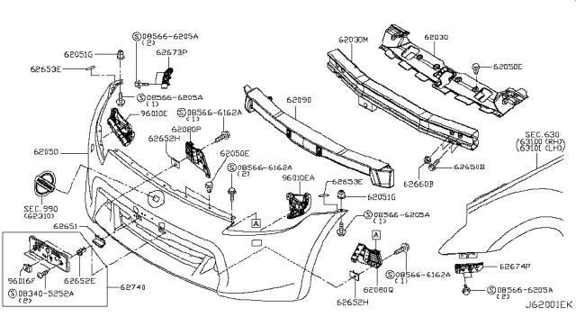 2016 Nissan 370Z Front Bumper Diagram 4