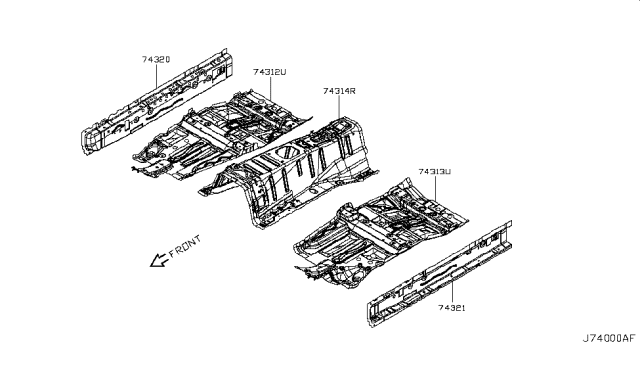 2010 Nissan 370Z Floor Panel Diagram 1