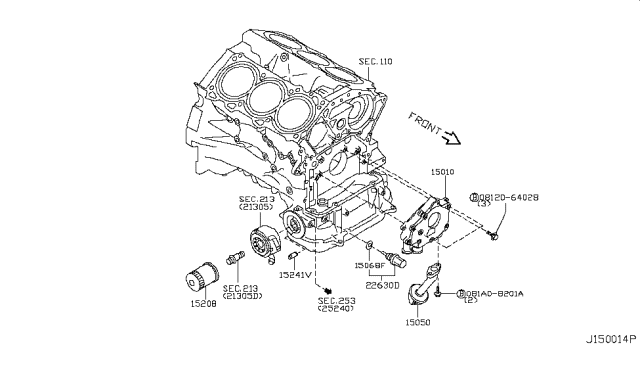 2019 Nissan 370Z Pump-Oil Diagram for 15010-JK20E