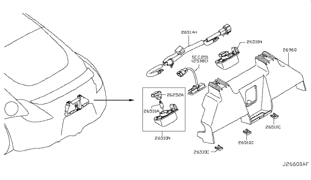 2019 Nissan 370Z Licence Plate Lamp Diagram