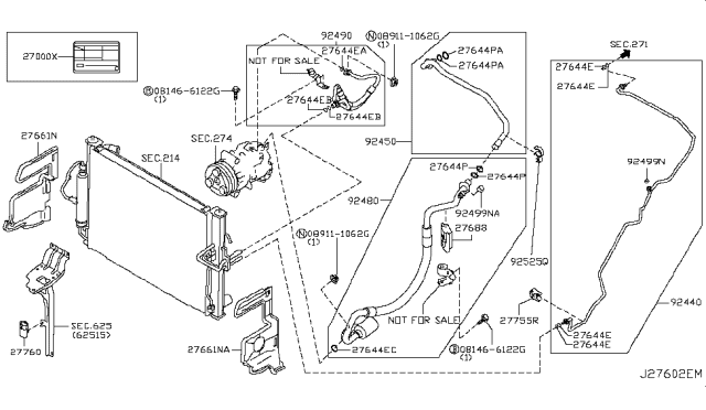 2019 Nissan 370Z Condenser,Liquid Tank & Piping Diagram 1