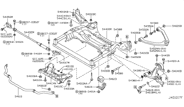 2009 Nissan 370Z Bolt Diagram for 54459-JK02A