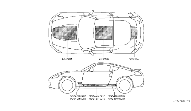 2018 Nissan 370Z Accent Stripe Diagram