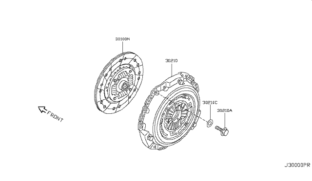 2019 Nissan 370Z Clutch Cover,Disc & Release Parts Diagram