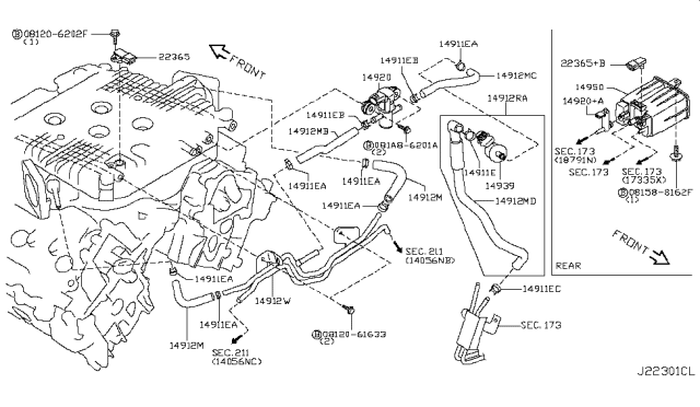 2018 Nissan 370Z Engine Control Vacuum Piping Diagram 1