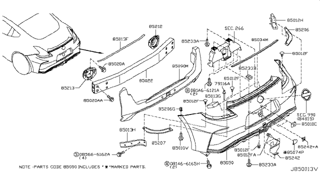 2019 Nissan 370Z Rear Bumper Diagram 3