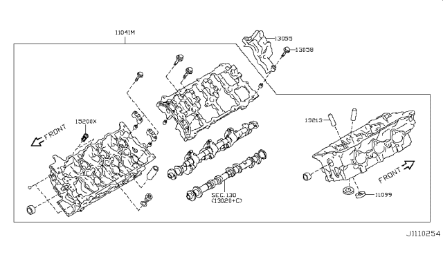 2011 Nissan 370Z Cylinder Head & Rocker Cover Diagram 3