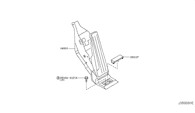 2016 Nissan 370Z Lever Complete-Accelerator,W/DRUM Diagram for 18002-1NC0A