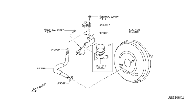 2010 Nissan 370Z Sensor-Boost Diagram for 22365-EY01A