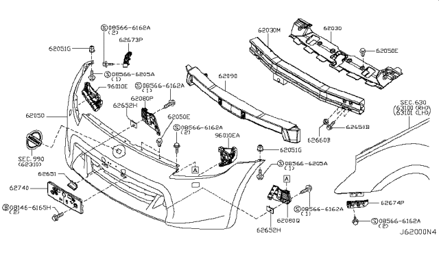 2015 Nissan 370Z Front Bumper Diagram 2