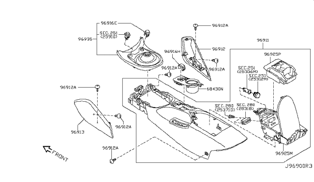 2011 Nissan 370Z Console Box Diagram 4