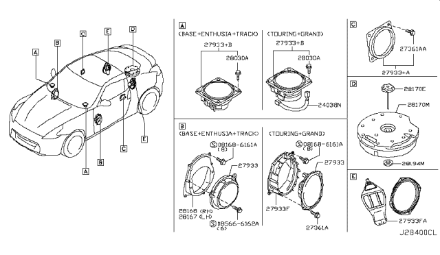 2009 Nissan 370Z Speaker Diagram 1